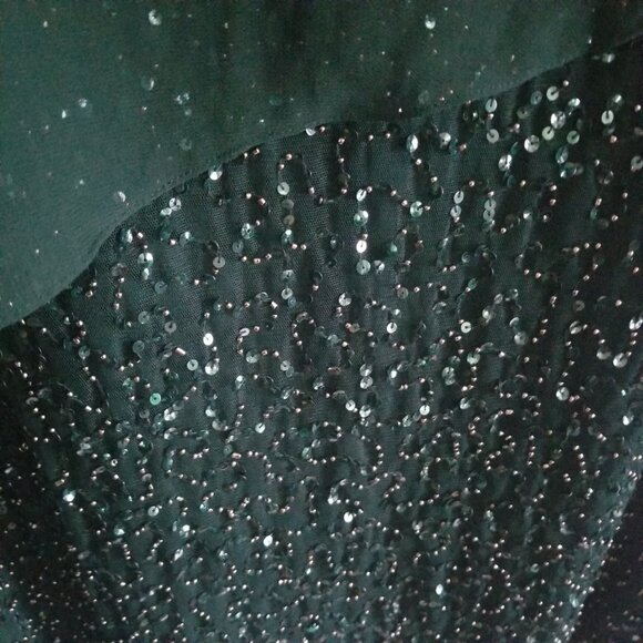 NWT J Kara Women's Caplet Short Cocktail Sequin Hunter Green  Dress Sz 16W - Picture 8 of 8